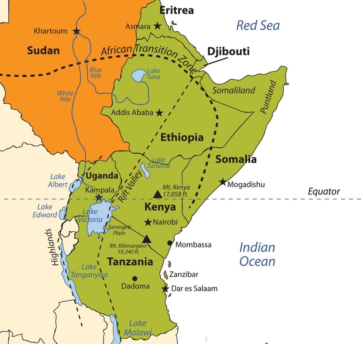 mapa do planalto Etíope áfrica