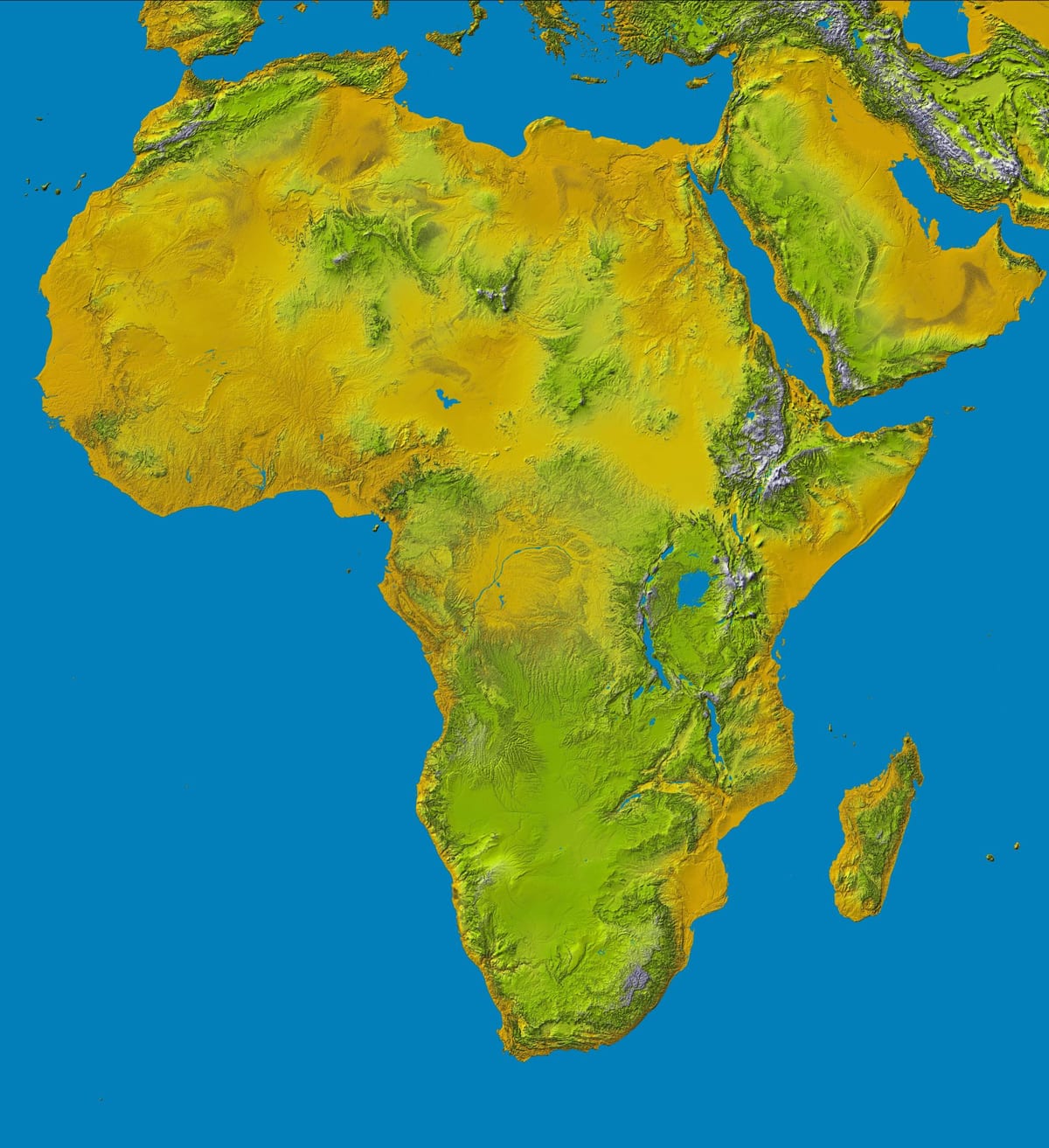 mapa das terras altas da Etiópia no mundo