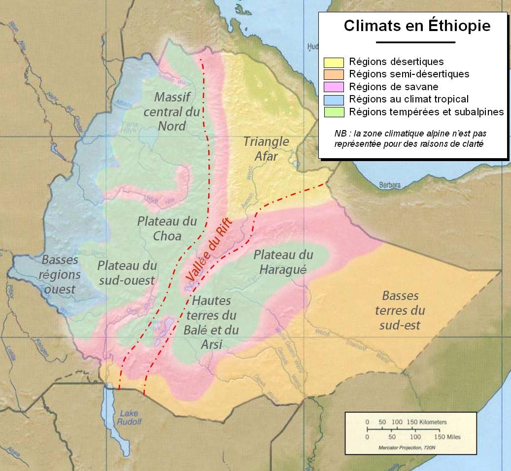 mapa da Etiópia clima