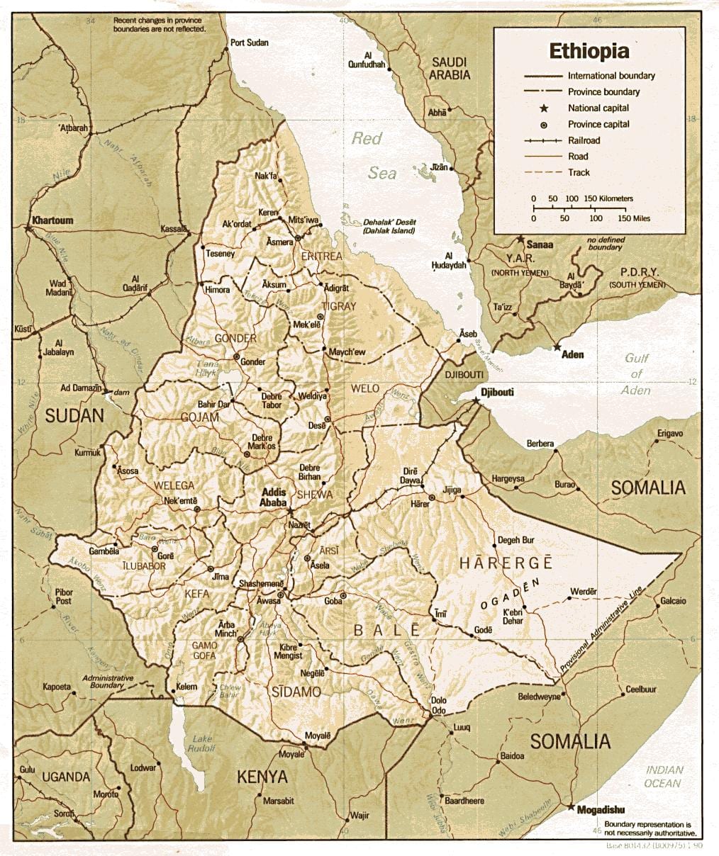 mapa da Etiópia mapa antigo