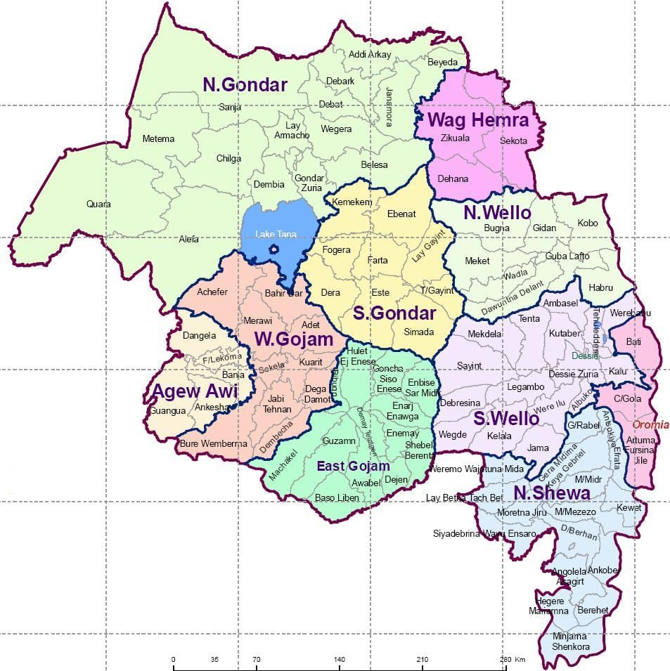 Etiópia gondar mapa