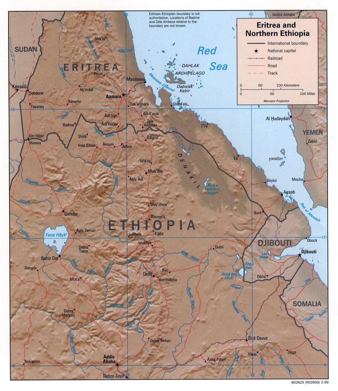 mapa do norte da Etiópia