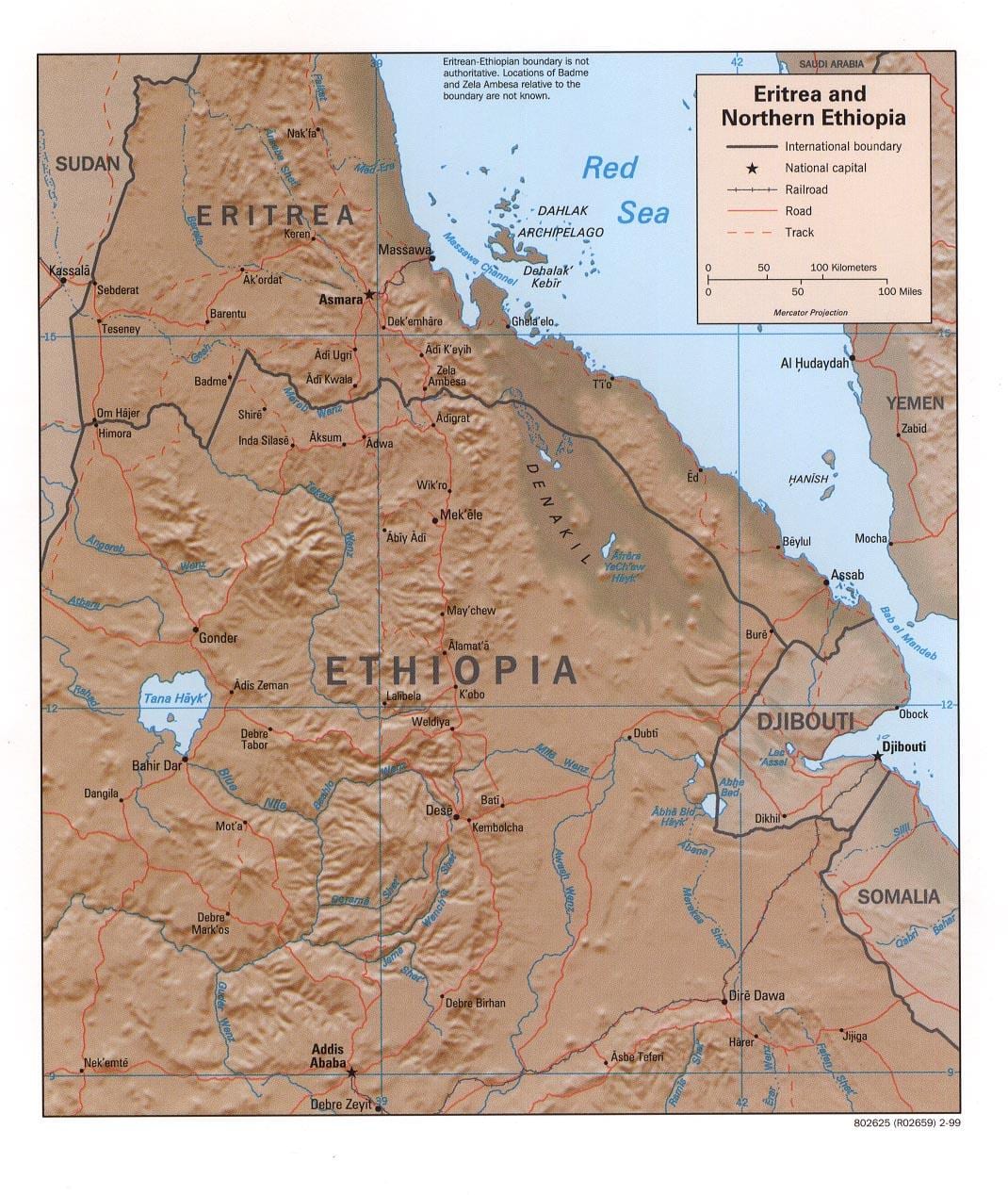 mapa do norte da Etiópia