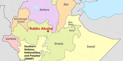 Addis abeba, Etiópia mapa mundo