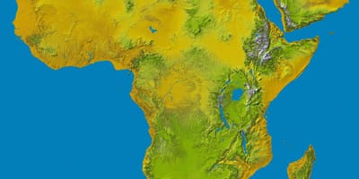 Mapa das terras altas da Etiópia no mundo