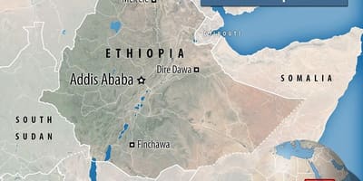 A depressão de Danakil Etiópia mapa