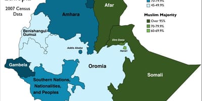 Mapa da Etiópia dorze