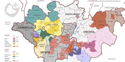 Mapa da Etiópia café