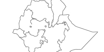 Mapa em branco da Etiópia