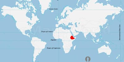 Mapa da Etiópia localização no mundo