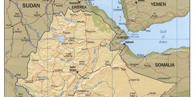 Mapa da Etiópia mapa de 1980