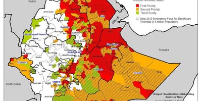 Mapa da Etiópia seca