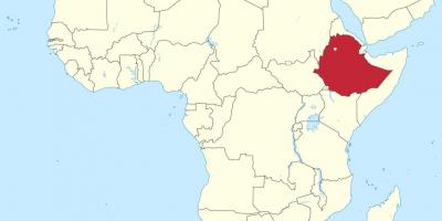 Mapa da áfrica mostrando Etiópia