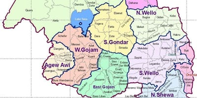 Etiópia gondar mapa