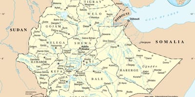 Mapa político da Etiópia