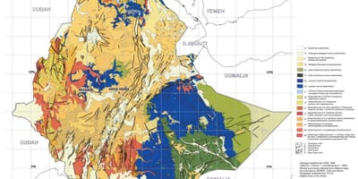 Mapa geológico, mapa da Etiópia
