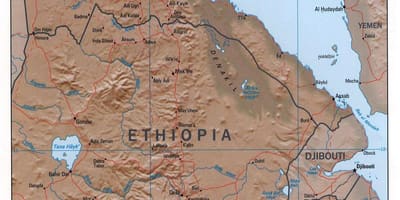 Mapa do norte da Etiópia